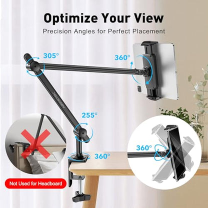 AboveTEK Retail Kiosk iPad Stand, 360 Rotating Commercial POS Tablet Stand with Aluminum iPad Holder for Desk & Bed