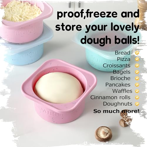 PLUS 1000ml Pizza Dough Proofing Containers, 2-Pack, Cotton Candy - color: Cotton Candy