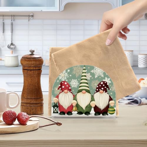 Christmas Elf Napkin Holder for Table Acrylic Tissue Dispenser - color: Christmas Elf