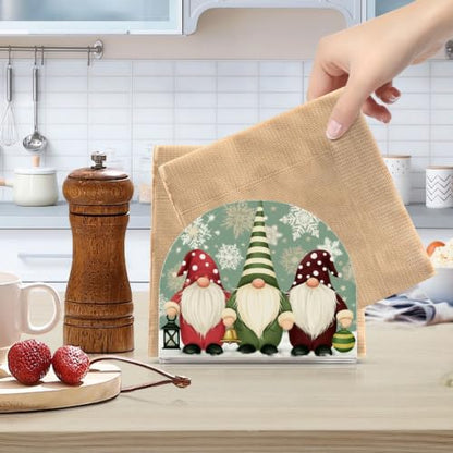 Christmas Elf Napkin Holder for Table Acrylic Tissue Dispenser - color: Christmas Elf