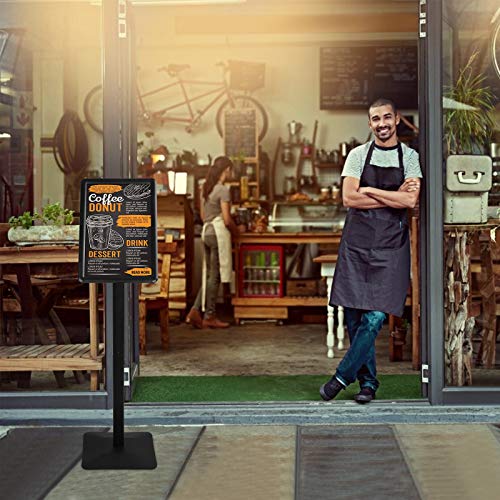 Sign Stand Holder 8.5 x 11 Inch Poster Stand with Base Heavy Duty Pedestal Display Sign Stands Adjustable Floor Standing,Vertical and Horizontal Display for Indoor Outdoor, Black