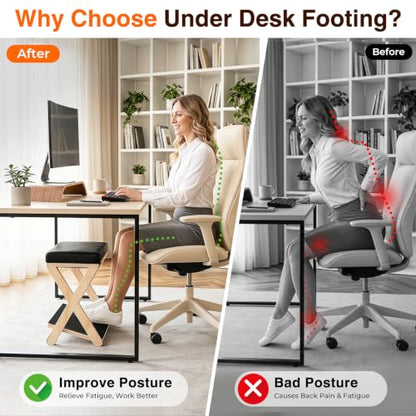 Adjustable Foot Rest Under Desk with 3 Tilt Angles