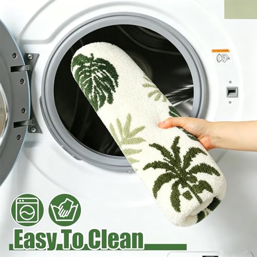 Green turtle leaf bathroom toilet cover, Boho leaf toilet lid, machine washable, suitable for most round, oval and long toilet seats (green) - color: Green