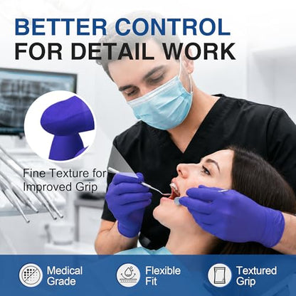 Schneider Medical Nitrile Exam Gloves, Powder & Latex Free, Darkblue - size: Small