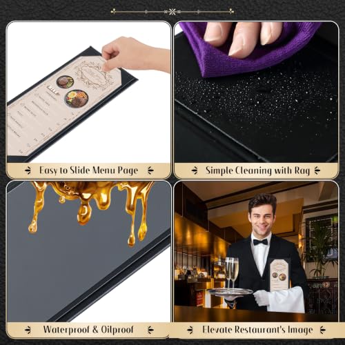 1pc 1 Page Restaurant Menu Covers 4.25 x 11" with PVC Cover - size: 1 pcs/4.25 x 11"/Single view