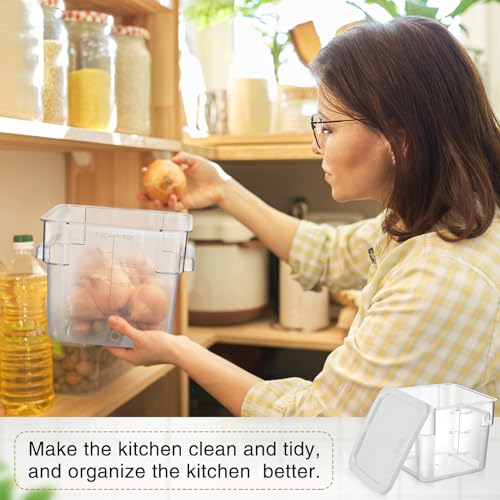 FoldTier 2 Pcs Square Food Storage Containers, White, 6 Qt - color: White, size: 6 Qt