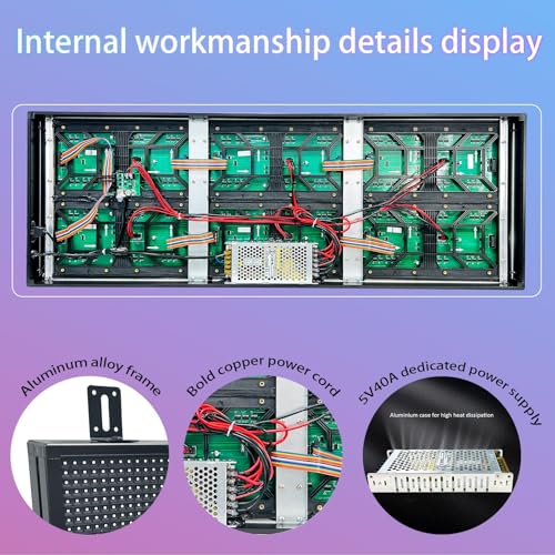 P10 Programmable Led Sign Display Digital Open Sign Custom Banner Outdoor Signs For Businesses Advertising Message Board Word Light Wifi Control High Brightness Neon 115"X14" - size: P10 115"x14"x2" Indoor/Outdoor