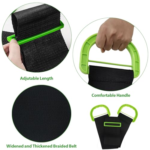 2Pack 1-Person Handle Moving Lifting Straps Support up to 660Lbs - color: Green-One Person Strap