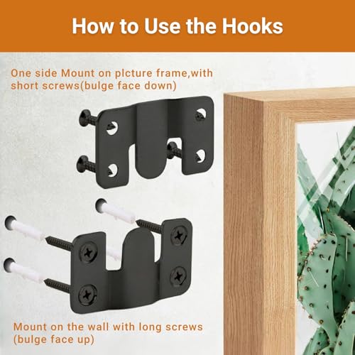16Pcs Stainless Steel Interlock Hanging Buckle,Flush Concealed Mount Brackets Stainless Steel Z Clip Bracket Interlock Hanging Buckle Mountain Buckle for Picture Display Art Gallery - color: Black, size: Small Without Screws