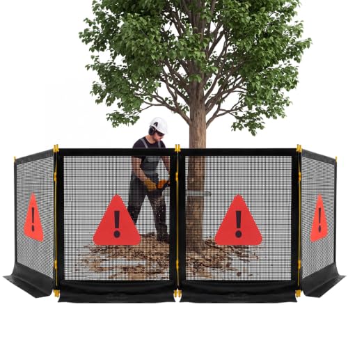 160"x45" Heavy Duty Stump Grinding Barrier 4 Section Safety Barrier - color: Warning