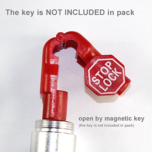 BETERTEK Peg Hook Stop Lock for Prevent The Sweep Theft of Displayed Products on A Wire Peg, Plastic Red 6mm Security Lock, Retail Shop Anti-Theft Display Slatwall Red Stop Lock, 50 Pcs