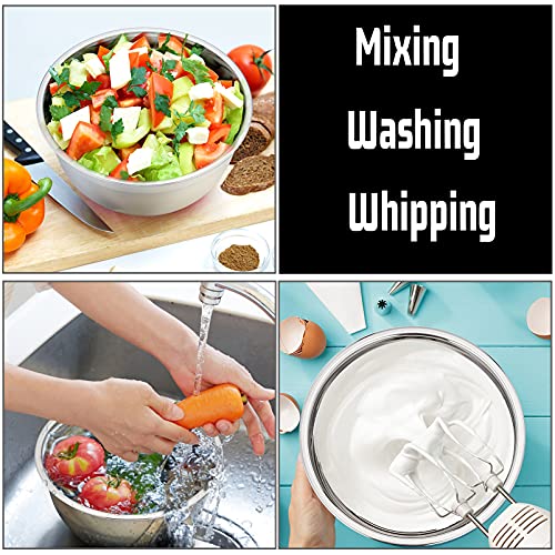 P&P CHEF Stainless Steel Mixing Bowls With Lids, Set of 6, Black - color: Black