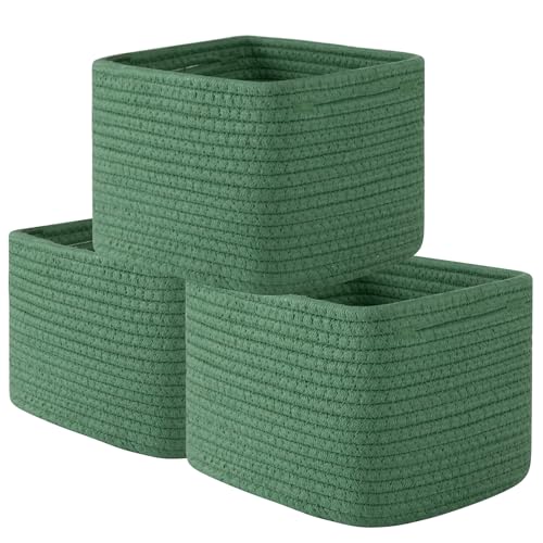 OIAHOMY 3 PACK Cube Storage Bins Storage Baskets Shelf Bins Green - color: Green