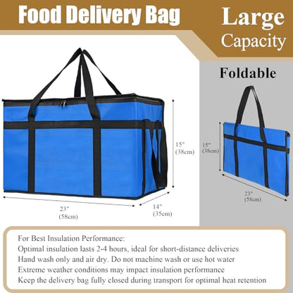 PEASUG Insulated Food Delivery Bag, XXXL Catering Bag for Keep Food Warming - color: Blue, size: XXX-Large