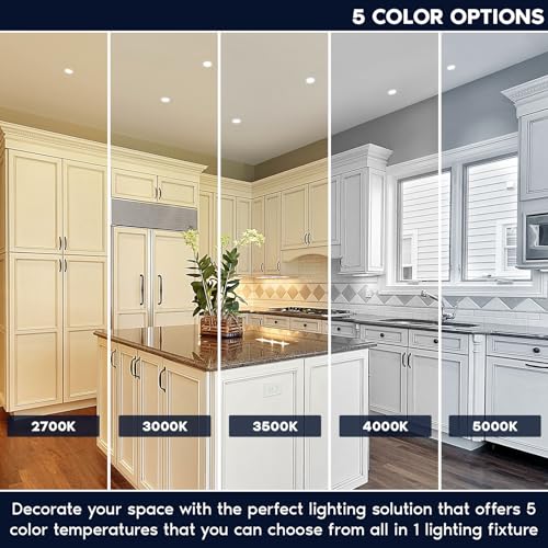 LUXRITE 3 Inch Trimless LED Recessed Light with Junction Box (6 Pack)