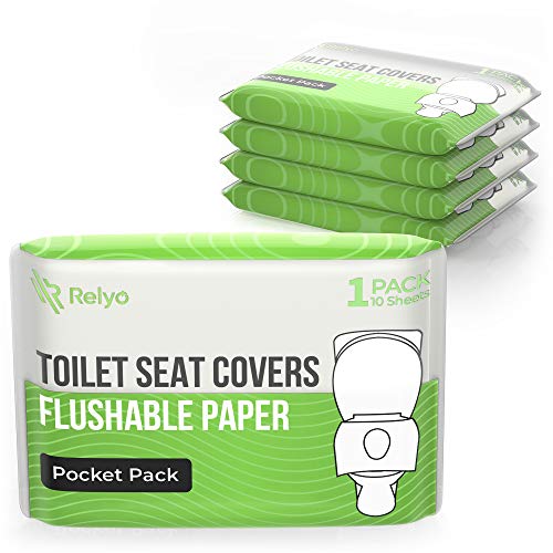 Relyo Toilet Seat Cover Disposable Flushable, XL Paper Liners, 50 Pack
