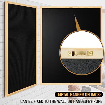 BBTO 1 Pcs Large Felt Letter Board Sign 24 x 30 Inch, Changeable Letter Board with Boxes, Large Felt Menu for Restaurant Announcements, Restaurant Menus (Black,Classic) - color: Black, size: Classic