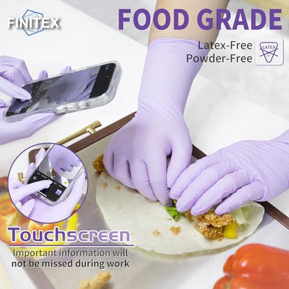 FINITEX Nitrile Disposable Latex-Free Gloves Purple 5mil 100PCS Cleaning - color: Purple (Small 100)