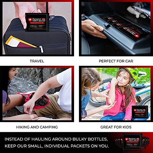 Personal First Aid Kit - Case of 60 | Clean, Treat, Protect Minor Cuts, Scrapes and Burns | Perfect for Home, Office, Car, School, Business, Camping | Individually Wrapped First Aid Products (Space)