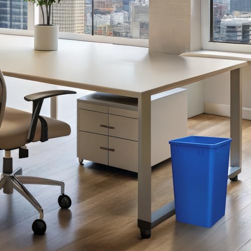 Rev-A-Shelf 2-Pack 35 Quart Polymer Replacement Trash Bin, Recycle Waste Garbage Container for Kitchen Cabinet Pullouts, Blue, RV-35-22-2 - Large Plastic Bins for Home and Office - color: Blue, style: 2 Pack