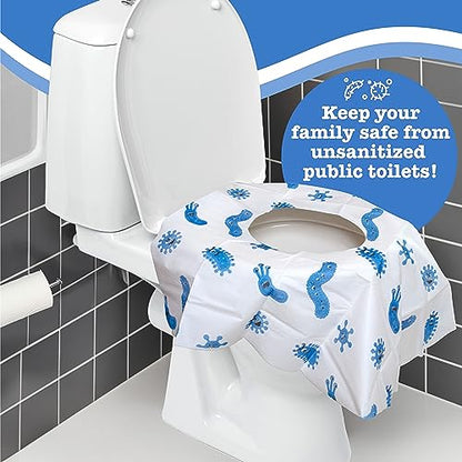 Potty Shields Disposable Toilet Seat Covers, XL Waterproof Sheets, 6 Pack