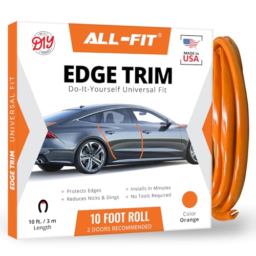 All-Fit Automotive Car Door Edge Protector Made in the USA (10 Ft - Orange) - color: Orange