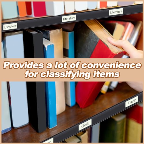 Spiareal 50 Pcs Shelf Label Holders Adhesive Price Tag Strips, Black - color: Black