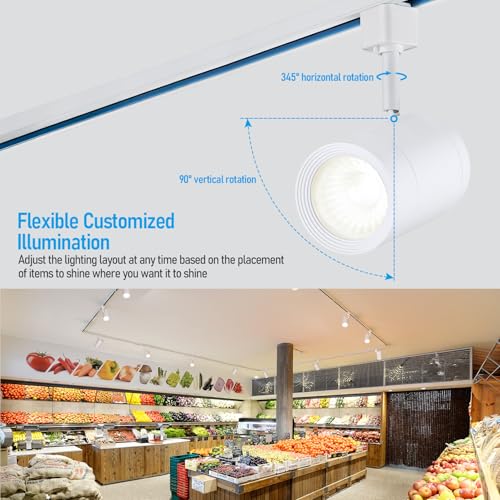 LEONLITE 4-Pack Retail Pro Series 17.5W H Track Lighting Heads, 5CCT, White - color: White-5ССТ(2700K/3000K/3500K/4000K/5000K)