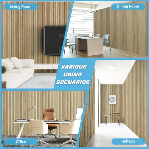 Art3d Fine Bar Design Slim Slat Wall Panel, 104 x 12 Inch, 4-Pack, Teak - color: Fine Bar Teak