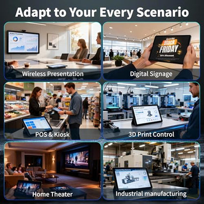 10.1" Industrial Touchscreen PC, All-in-One Computer Rockchip RK3399 Hexa-Core, 4GB RAM 64GB eMMC, Gigabit LAN, RS-232, USB 3.0, HDMI 4K, Android 11 for Digital Signage/POS/Factory Control