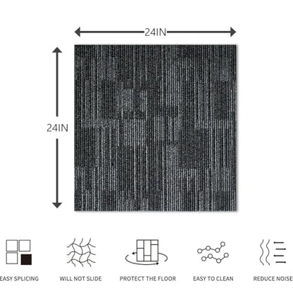 ALTRUISTIC Heavy Duty Commercial Carpet Tiles, 24" x 24"/18 Pieces/72 sq ft - color: Gray