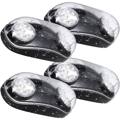 LEONLITE 4-Pack Wet Location LED Emergency Lights IP65 Waterproof Black - color: Black