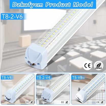 4PCS 4FT LED Shop Lights 60W 9600LM 6500K T8 V-Shape Linkable - size: 4FT-4PCS-6500K