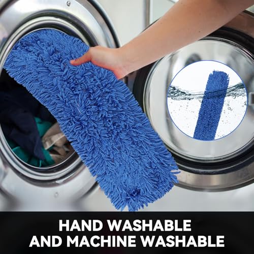 60 Inch Commercial Dust Mop Head: Replacement Medium Washable Industrial Mop Head Sweeper and Janitorial Replacement Blue - color: Blue - 60 Inch - 1 Pack - Scrubby