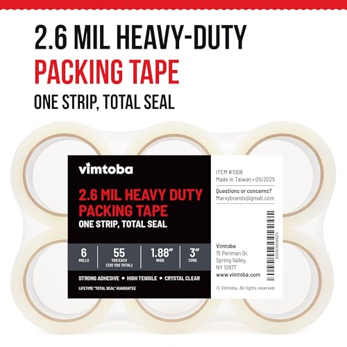 Vimtoba 2.6 Mil Heavy-Duty Packing Tape – Industrial Strength