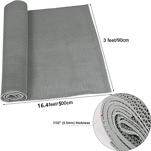 jxgzyy Commercial Drainage Mat Non Slip Wet Area Commercial Floor Mat, Grey - color: Grey, size: 196.8"L x 36"W x 0.2"Th