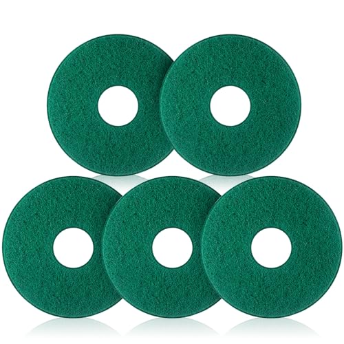Teenyyou 5 Pcs 12" Cleaning Orbiter Pads Commercial Floor Buffer Pads Hardwood Floor Maintenance Scrubber Polisher Cleaning and Stripping for Orbiter Machine (Green) - color: Green