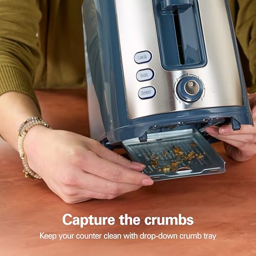 Hamilton Beach Extra-Wide Slot 2 Slice Toaster With Bagel & Defrost Buttons - color: Kitchen Makeover Blue