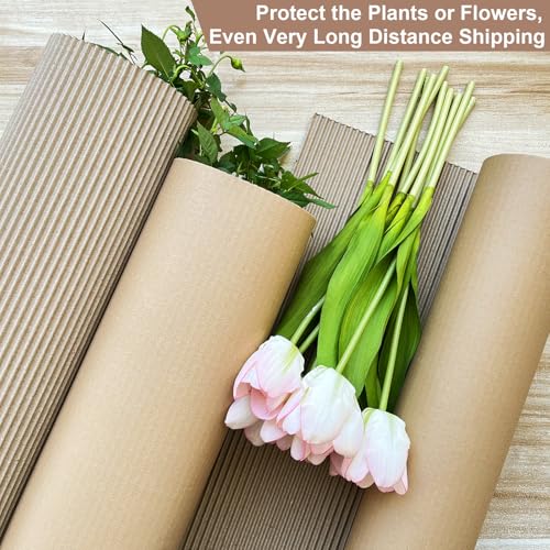 SYOGUA Corrugated Cardboard Roll, 17 x 197 Inches Thicker Wider Corrugated Paper, Single Face Large Cardboard Sheets Thick Cardboard Roll for Crafts, Shipping, Mailing, Gift Packaging (Pack of 2) - size: 17 x 197 inches (Pack of 2)