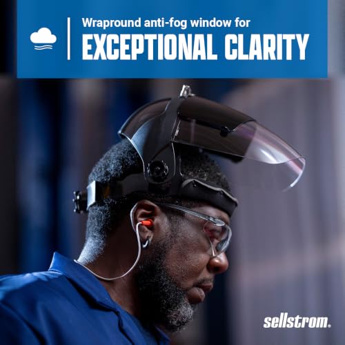 Sellstrom DP4 Anti-Fog Clear Tint Face Shield & Flip-Up IR Visor ANSI Z87.1 - style: Shade 5 Infrared Visor