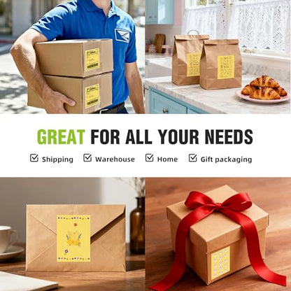 4"x6" Yellow Direct Thermal Labels, 500 Fanfold Shipping & Address Label Paper, Self-Adhesive Stickers for Thermal Printer, 1 Stack - style: 500 Labels-Yellow