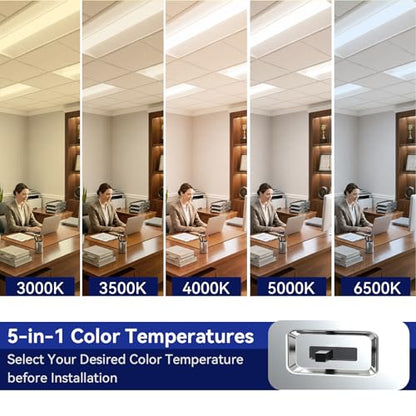 2x4 FT LED Center Basket Troffer Panel Light Drop Ceiling Fixture - size: 2X4 4Pack