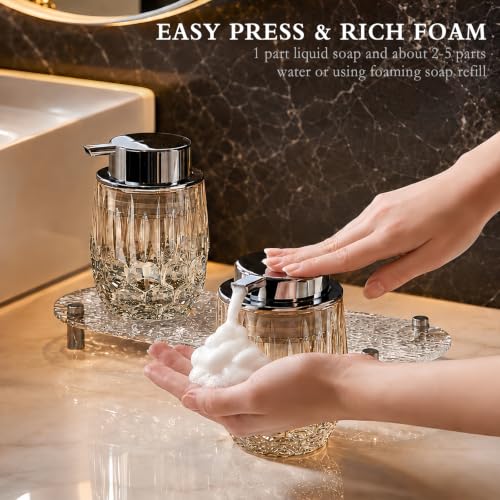 CICUFY Glass Foaming Hand Soap Dispenser, Slight Amber - color: Slight Amber