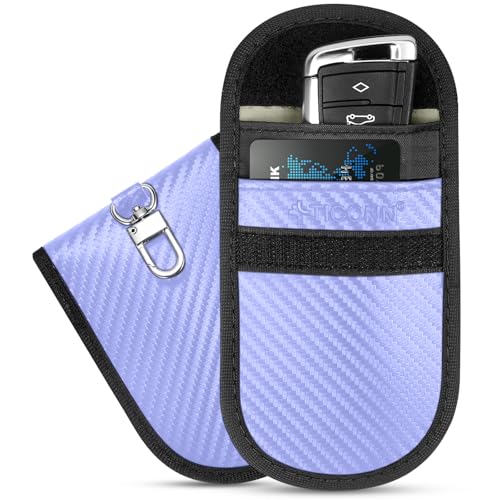 TICONN 2PK Faraday Bag for Car Key Fob, Anti-Theft NFC RFID Blocking Pouch - color: Blue, size: Medium