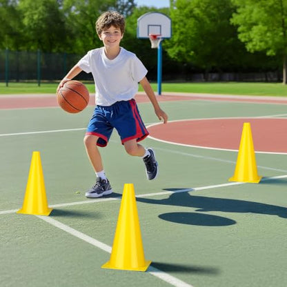 12 Inch Traffic Cones,12pcs Training Sports Cones,Parking Cones - color: yellow