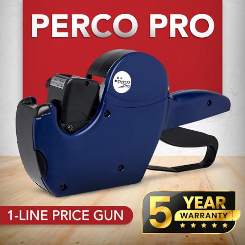 Perco Pro 1 Line Price Gun with Labels Kit, Includes 1 Line Pricing Gun, 10,000 White Labels, with Pre-Loaded Inker - style: 1 Line Price Gun Kit