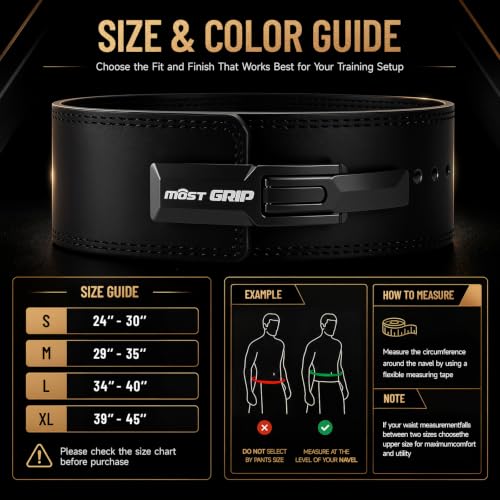 10mm Quick Lock Lever Belt Weightlifting for Men Women - color: Black, size: L(34-40inches)