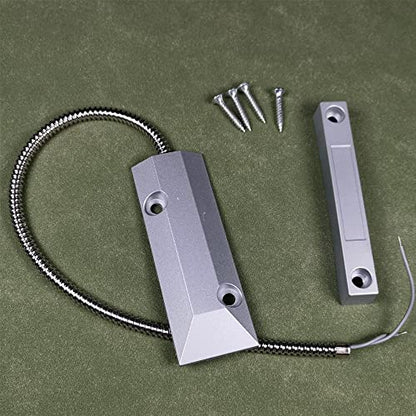 Gebildet Home Security Wired Rolling Door Contact 0~100V/0.5Amp Magnetic Reed Switch OC-55 Alarm Sensor Magnetic Switch with 2 Wires for N.C. Applications - color: Silver-E981