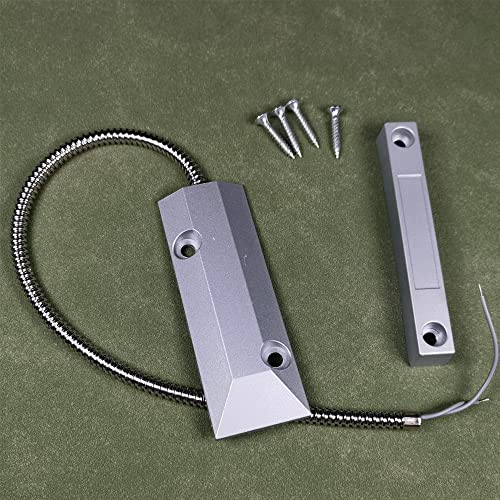 Gebildet Home Security Wired Rolling Door Contact 0~100V/0.5Amp Magnetic Reed Switch OC-55 Alarm Sensor Magnetic Switch with 2 Wires for N.C. Applications - color: Silver-E981