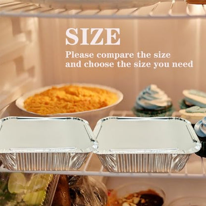iHomeSet 100 Pack 1 lb Aluminum Foil Pans with Paper Lids - size: 1 lb (Pack of 100), style: Tin Pans with Paper Lids
